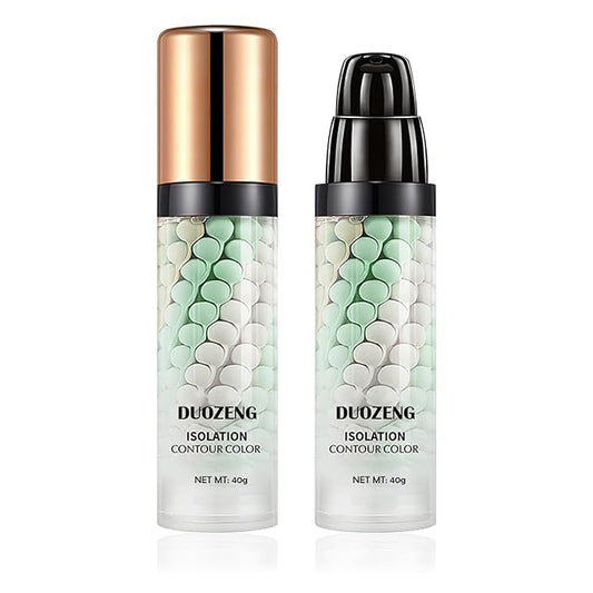 1 Pcs One Step Color Corrector,Natural Isolation Cream,Face Primer Makeup Tricolor Moisturizer,Oil Control & Moisturizing Skin Tone Correcting Primer Concealer Foundation Set B-FemmiqueWomen