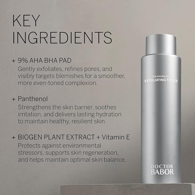 Doctor BABOR Exfoliating Toner | Facial Toner for Blemished and Oily Skin | Anti-Pimples and for Finer Pores | with AHA, BHA and PAD | 200 ml-FemmiqueWomen