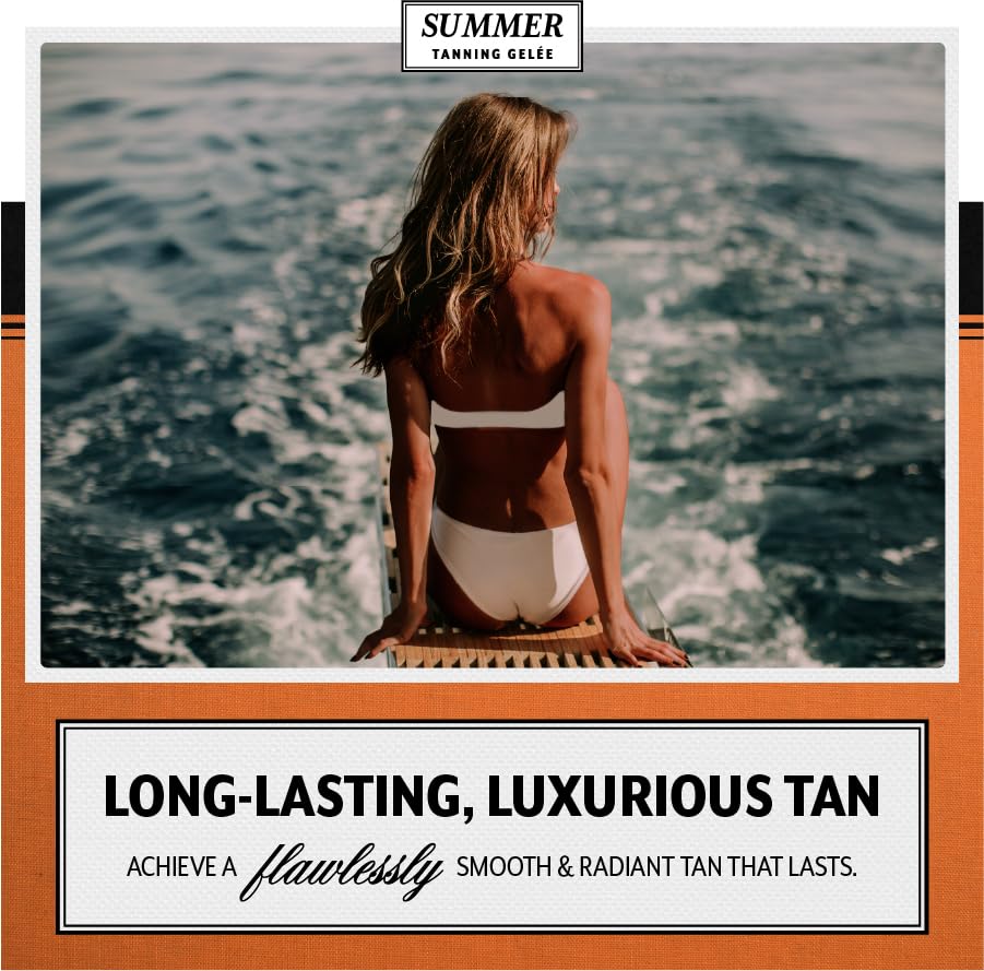 Summer Gelée Tanning Gel – SPF 30 Luxury Sun Tan Accelerator – Hydrating & Anti-Aging Formula with UVA/UVB Protection – Lightweight, Silky Gel for a Radiant, Sun-Kissed Glow – 3.12 FL OZ – USA Made-FemmiqueWomen