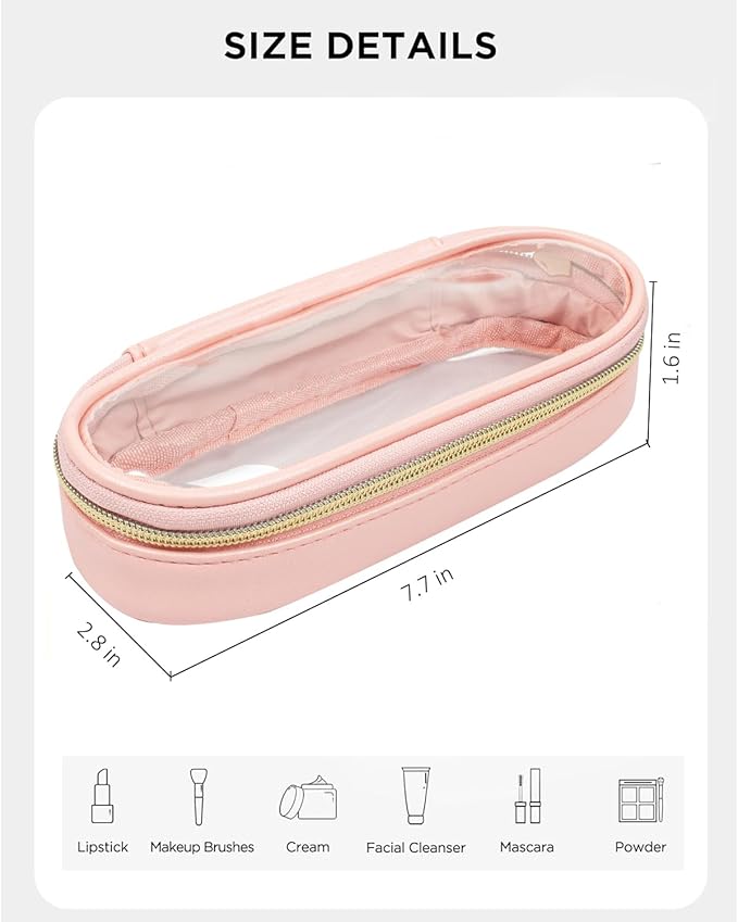 Clear Makeup Bag Small, TSA Approved Portable Toiletry Bag with Zipper Cosmetic Travel Bag Makeup Organizer Case Mini Makeup Pouch for Purse Car Organizer Bag for Women Men-FemmiqueWomen