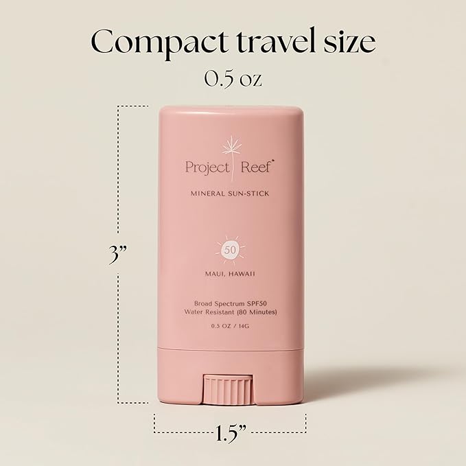SPF 50 Sheer Mineral Sunscreen Stick - Vegan, Reef Safe, Non-Nano Zinc, Face Sunblock Stick, No White Residue, Pocket Size, Ideal for Travel & Kids .05 oz-FemmiqueWomen