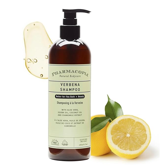 Pharmacopia Verbena Shampoo - Natural Hair Care with Plant Based & Organic Ingredients Aloe Vera, Jojoba Oil, Coconut Oil, and Chamomile Extract - Vegan, Cruelty Free, No Parabens or Sulfates, 16 oz-FemmiqueWomen