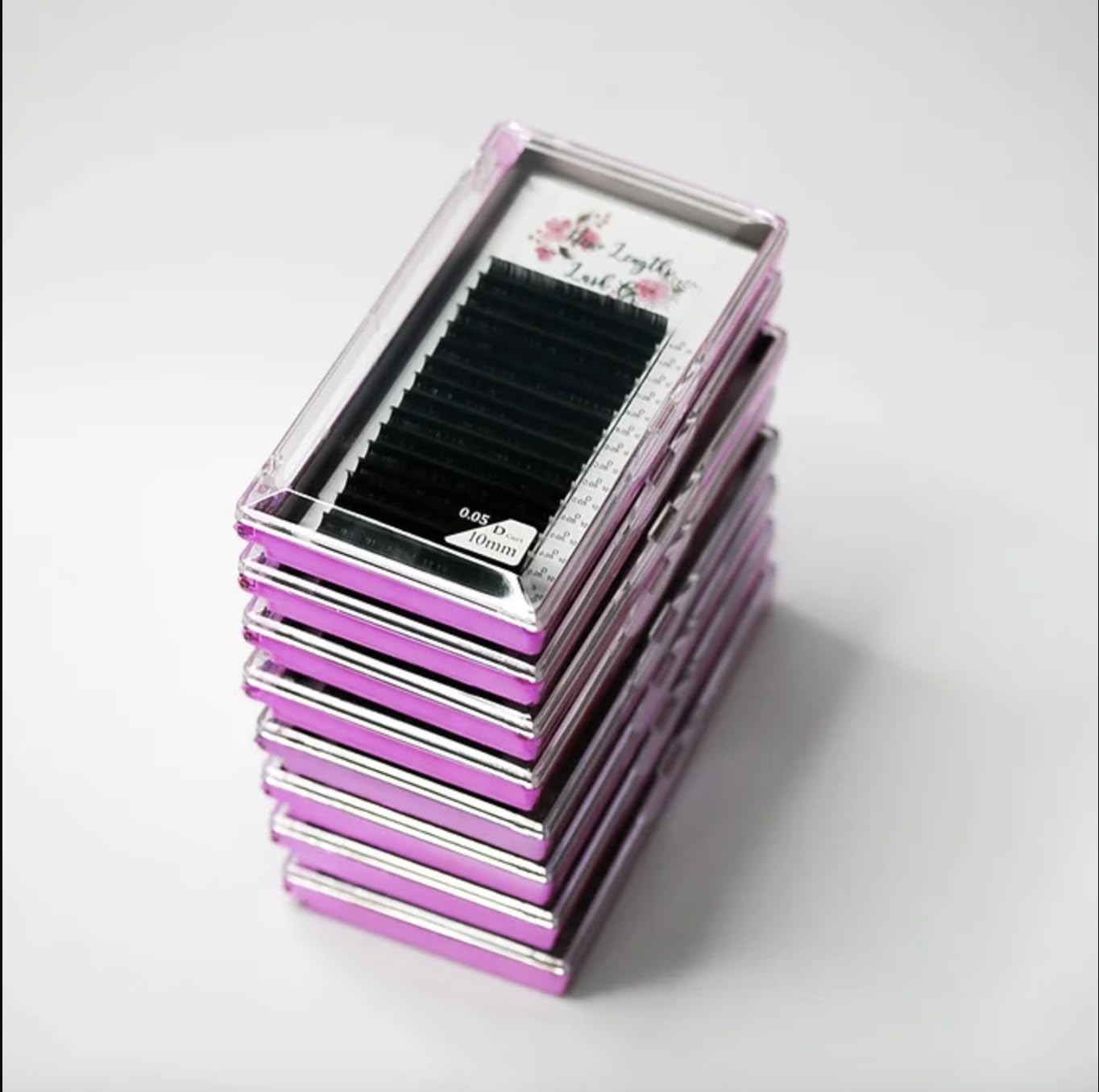 Single Lengths Tays - D Curl, Ultra Black, 16 Rows, Professional Use, Classic and Volume Eyelash Extensions (15mm / 0.03mm)-FemmiqueWomen