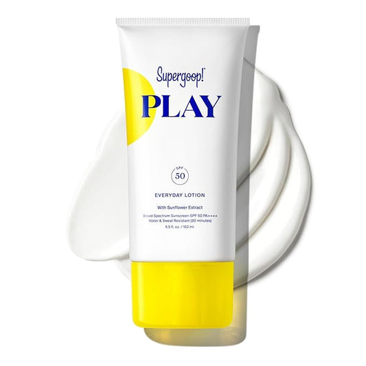 Supergoop! PLAY Everyday Lotion SPF 50 - Broad Spectrum Body & Face Sunscreen for Sensitive Skin - Great for Active Days - Fast Absorbing, Water & Sweat Resistant - 5.5 fl oz-FemmiqueWomen