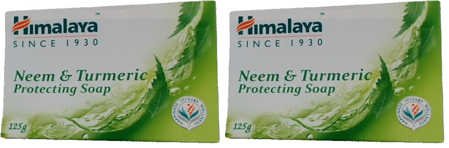 Himalaya Purifying Neem & Turmeric Cleansing Bar for Clean and Healthy Looking Skin, 4.41 Oz (125 gm) (Pack of 2)-FemmiqueWomen