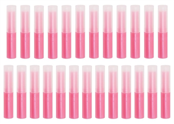 0.14oz Empty Flavored Lip Balm Container Tubes Plastic Homemade Moisturizing Lip Stick with Caps Bulk Fit for Women Adult DIY Making Supplies, 25 Count (Red)-FemmiqueWomen