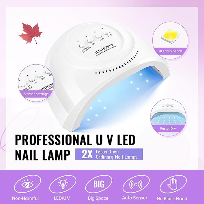 JEWHITENY Poly Gel Nail Kit 14 Colors - Yellow Nude Pink Blue Purple Glitter Tones Starter Kit with UV Lamp Base & Top Coat All-in-One Gift for Women Need U V Light Curing-FemmiqueWomen