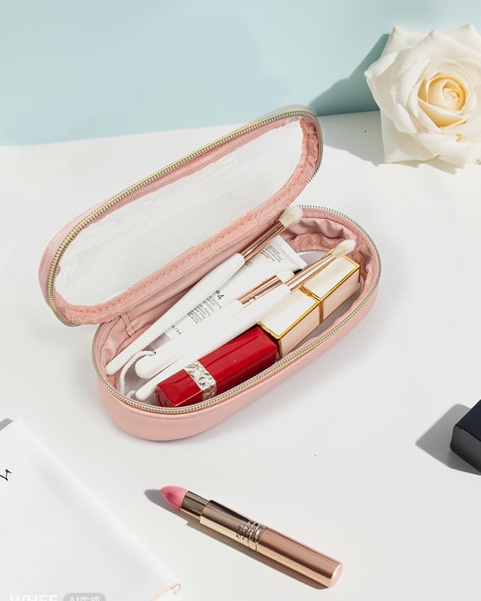 Clear Makeup Bag Small, TSA Approved Portable Toiletry Bag with Zipper Cosmetic Travel Bag Makeup Organizer Case Mini Makeup Pouch for Purse Car Organizer Bag for Women Men-FemmiqueWomen