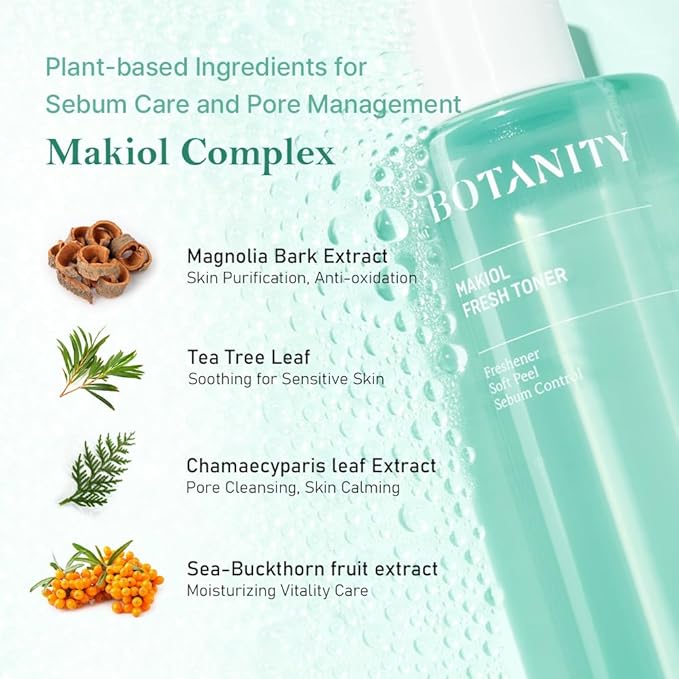 Makiol Toner | PHA | Cica Toner | Hydrating & Refreshing for Oily Skin | Sebum Control | Pore Refining | Acne Prone Sensitive Skin, Oily Skin | Cruelty-Free | 10fl oz-FemmiqueWomen