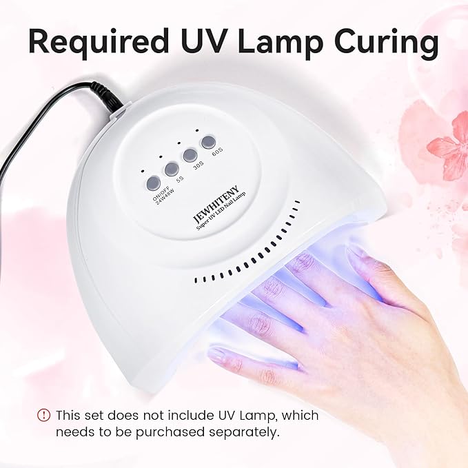 JEWHITENY Poly Extension Gel Nail Set Clear White Pink Poly Nail Gel With Base Coat Top Coat for Finger Art and Home DIY French Manicure Need U V Lamp Curing-FemmiqueWomen