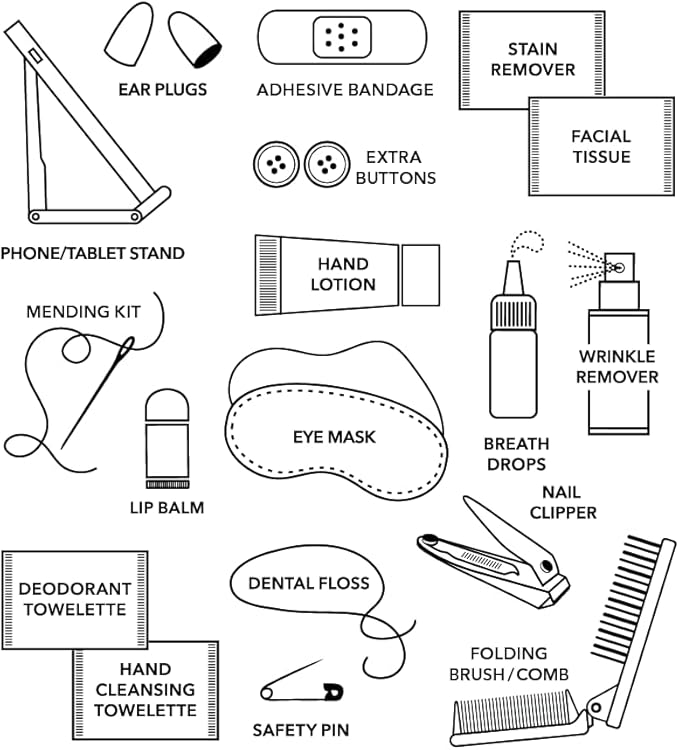 Pinch Provisions Travel Kit, includes 18 Must-Have Emergency Essential Items for Travelling, Ideal Road Trip or Airport Gift for Friends, Family & Peers, Portable Pouch-FemmiqueWomen