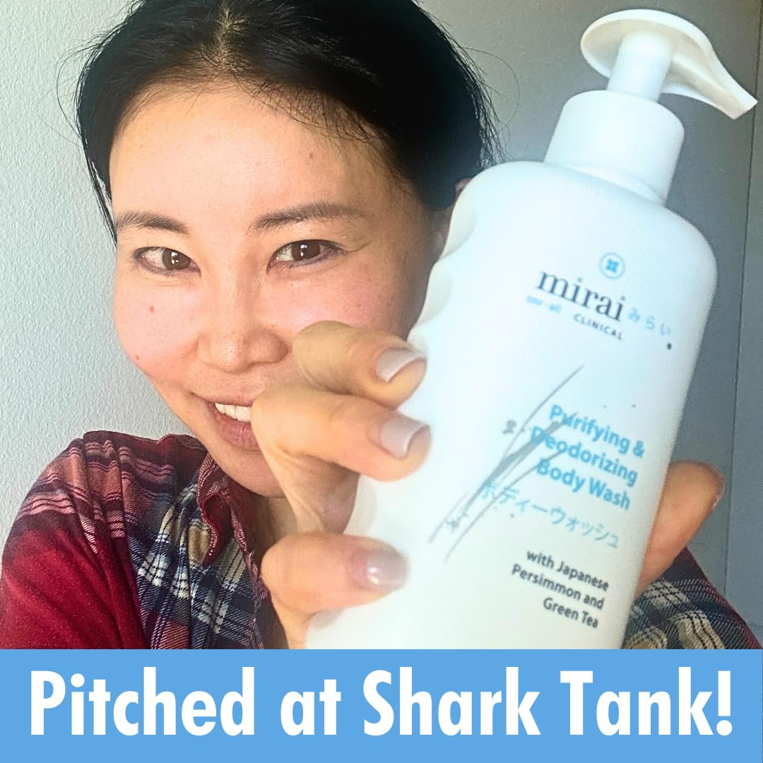 Mirai Clinical Body Wash for Strong Body Odor - Renewing Body Purifying & Deodorizing with Natural Persimmon & Green Tea Extracts - Nonenal Eliminator for Women & Men - 9.29 Fl oz-FemmiqueWomen