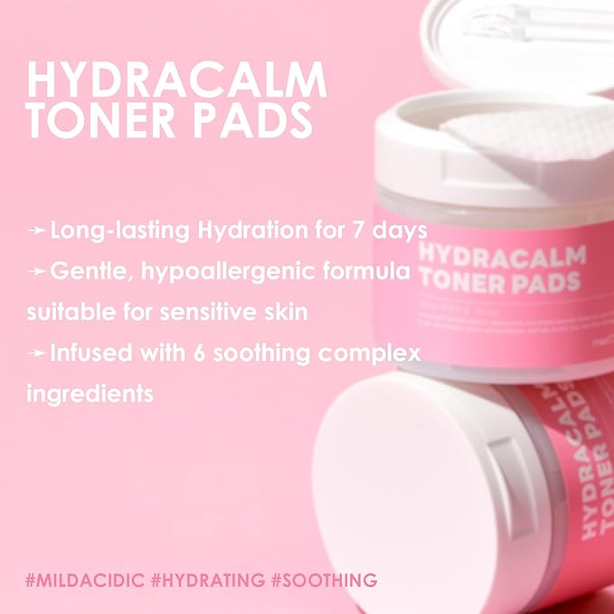 MEDB Hydracalm Toner Pads | BHA & PHA | Daily Toner Pad | Improving Elasticity, Korean Skin Care, Hydrating, for Troubled Skin & Breakouts | 60 Pads-FemmiqueWomen
