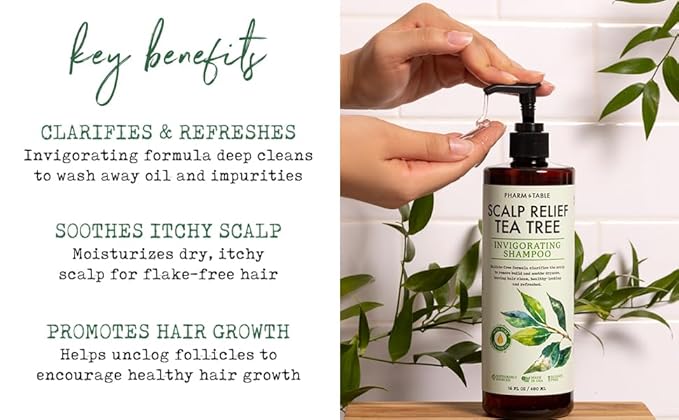 Tea Tree Shampoo For Men and Women, Deep Cleansing Sulfate-Free Formula - Relief for Dry Itchy Scalp - Infused with Tea Tree oil, Mint, Biotin and Vitamin E, 16.2oz-FemmiqueWomen