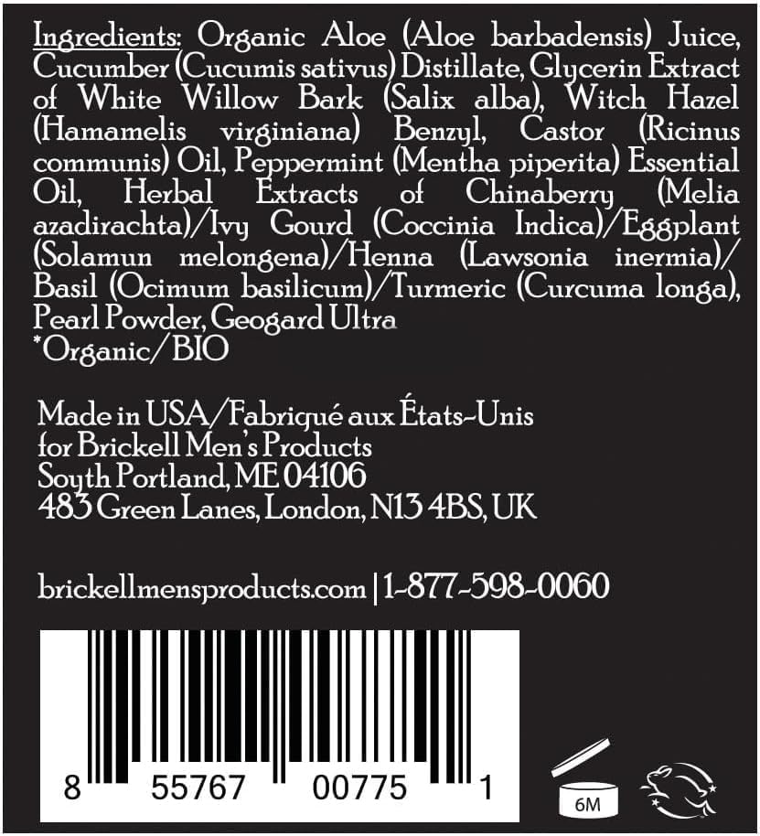 Brickell Men's Balancing Toner for Men, Natural and Organic Alcohol-Free Cucumber, Mint Facial Toner with Witch Hazel, 2 Ounce, Scented-FemmiqueWomen