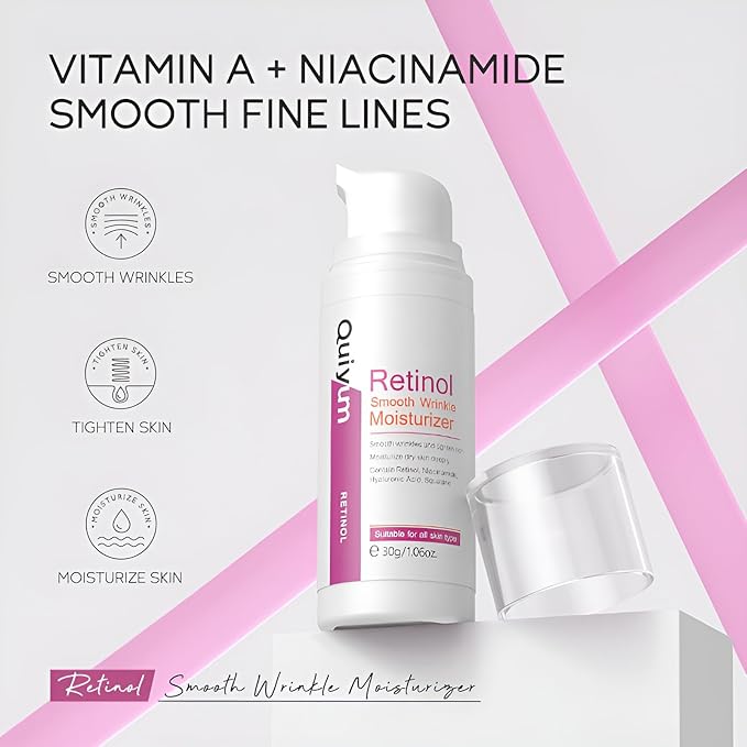 Retinol Cream for Face, Anti Aging Face Moisturizer with Hyaluronic Acid, Rapid Wrinkle Repair, Day & Night Cream Serum for Women, Reduce Fine Lines, Wrinkles & Dark Spots 1.06oz, 2Pack-FemmiqueWomen