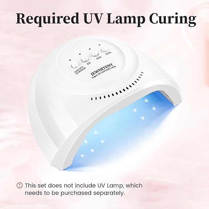 JEWHITENY Poly Extension Gel Nail Set Clear Pink Poly Nail Gel With Slip Solution Base Coat Top Coat French Manicure Need U V Lamp Curing for Finger Art and Home DIY-FemmiqueWomen