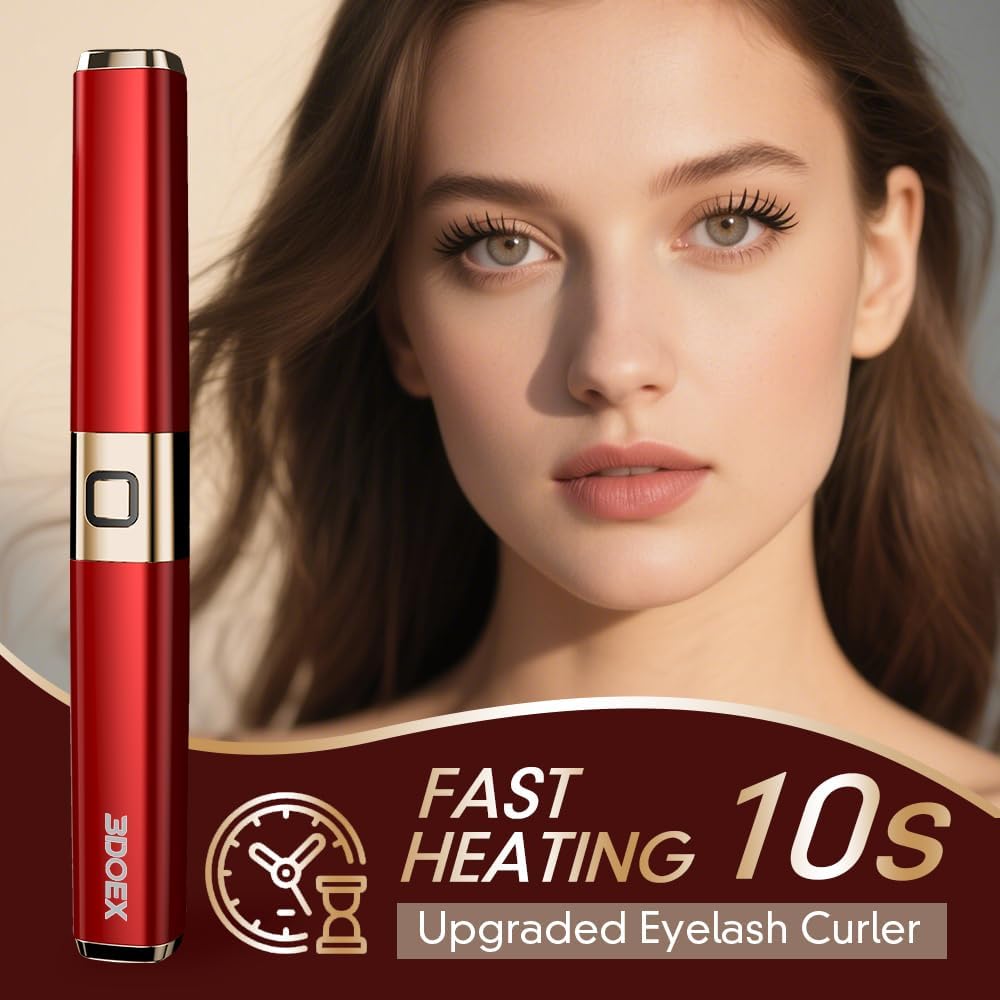 Heated Eyelash Curler, Mini Electric Eyelash Curler, Best Eye lash Curler 10-Second Salon Curls, Dual-Temperature Smart Memory, Safe & Travel-Friendly-FemmiqueWomen