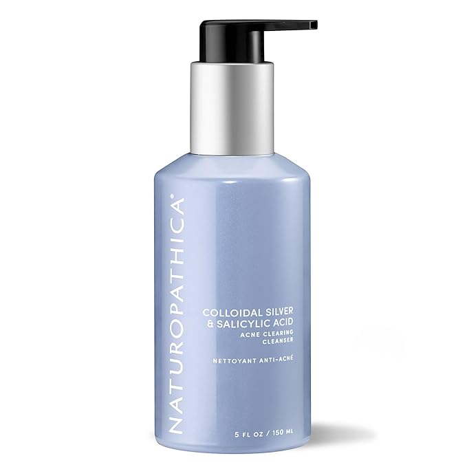 Naturopathica Colloidal Silver and Salicylic Acid Acne Clearing Cleanser, Reduce Blemishes and Acne Scars, Clarifying Face Wash for Men and Women, 5 fl oz-FemmiqueWomen
