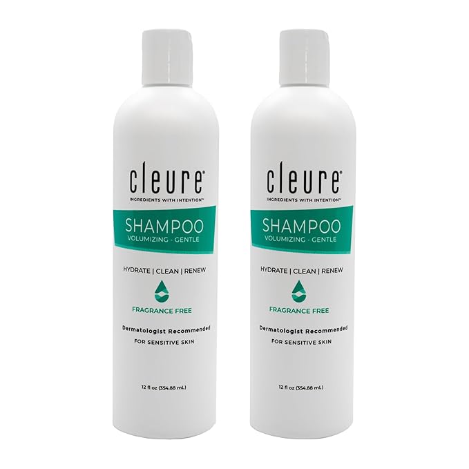 Cleure Hypoallergenic Volumizing Shampoo for Sensitive Skin - Fragrance Free, SLS Free & Paraben Free (12 oz, Pack of 2)-FemmiqueWomen