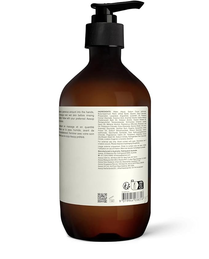 Aesop Eleos Nourishing Body Cleanser | Hydrating Ingredients For Refreshed, Soft Skin | Enriched With Emollients, Humectants, Purifying Botanicals | 500mL / 16.9oz (Pack of 3)-FemmiqueWomen