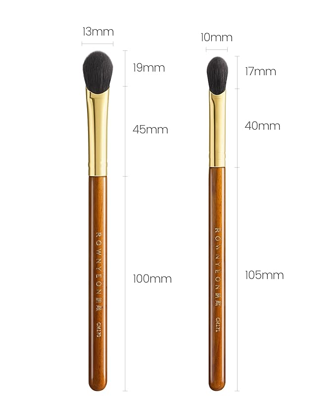 Desert Oak Series Thumb-Shaped Eyeshadow Brush - Curved Brush Head Mimics Natural Finger Contour, Premium Goat Hair & Bubinga Handle for Lid/Crease Blending (CM 170)-FemmiqueWomen