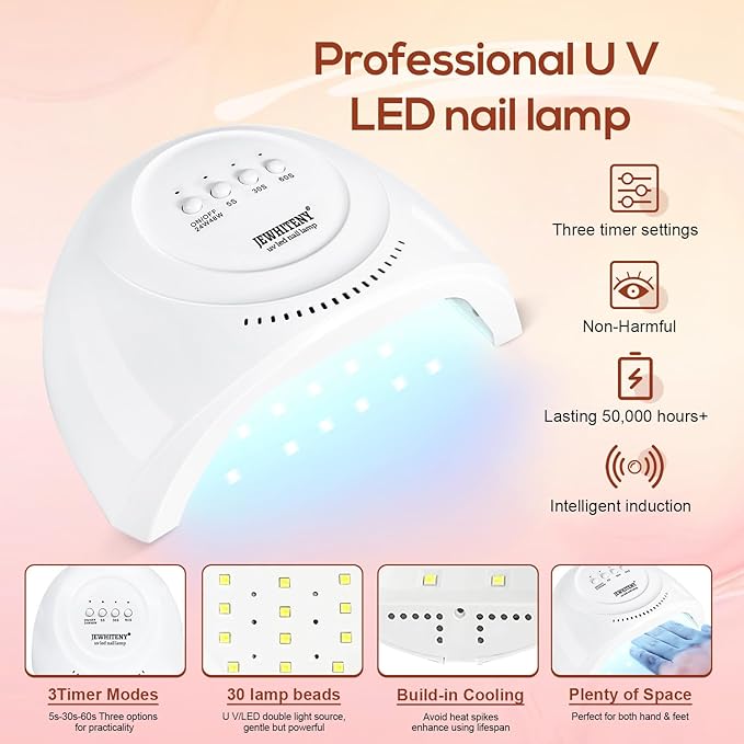 JEWHITENY Poly Extension Gel Kit With 48W LED Nail Lamp 14 Colors Builder Extension Gel All-in-One French Kit Nail Art Design Beginner Kit-FemmiqueWomen