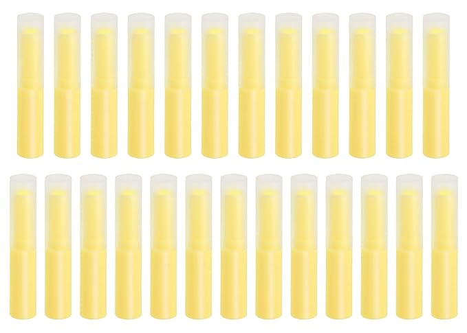 0.14oz Empty Flavored Lip Balm Container Tubes Plastic Homemade Moisturizing Lip Stick with Caps Bulk Fit for Women Adult DIY Making Supplies, 25 Count (Yellow)-FemmiqueWomen