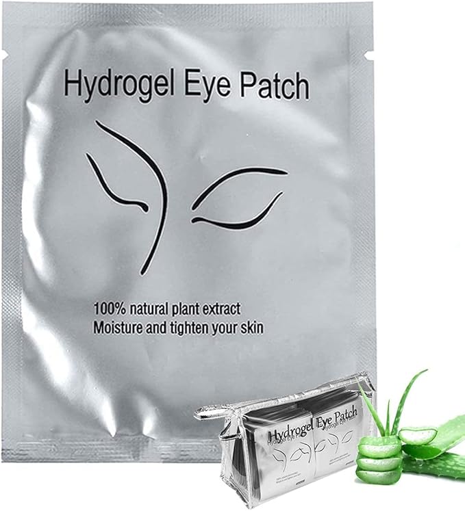 100 Pairs Eyelash Extension Gel Patches Kit, Lash Extension Lint Free Under Hydrogel Eye Mask Pads Beauty Tool with Transparent Cosmetic Bag-FemmiqueWomen