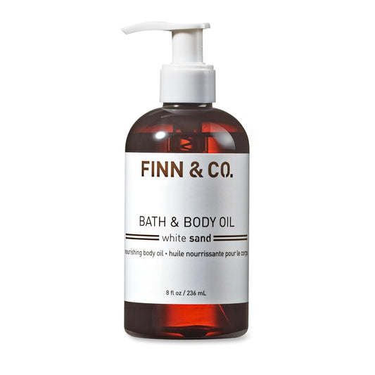 FINN & CO. White Sand Bath & Body Oil - Lightweight & Moisturizing Formula with Jojoba & Apricot Oils - Fast Absorbing, Paraben Free, Cruelty Free - Beach Inspired Fragrance | 8 oz-FemmiqueWomen