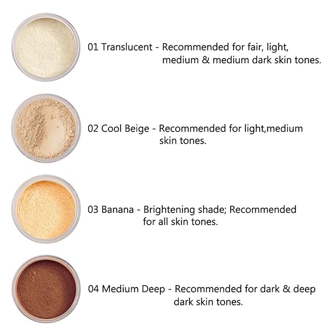 PHOERA Setting Powder Controls Oil,Setting Powder Makeup Light,Loose Powder Makeup Coverage,Loose Setting Powder Mini,0.17oz (01#Translucent)-FemmiqueWomen