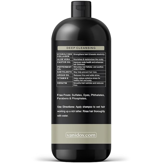 Tea Tree Oil Shampoo with Castor Oil, DHT Blockers, Itchy Scalp Relief, Supports Fuller Hair, Cleanses Dandruff & Buildup, For Men & Women, Made in USA, 16 fl oz-FemmiqueWomen