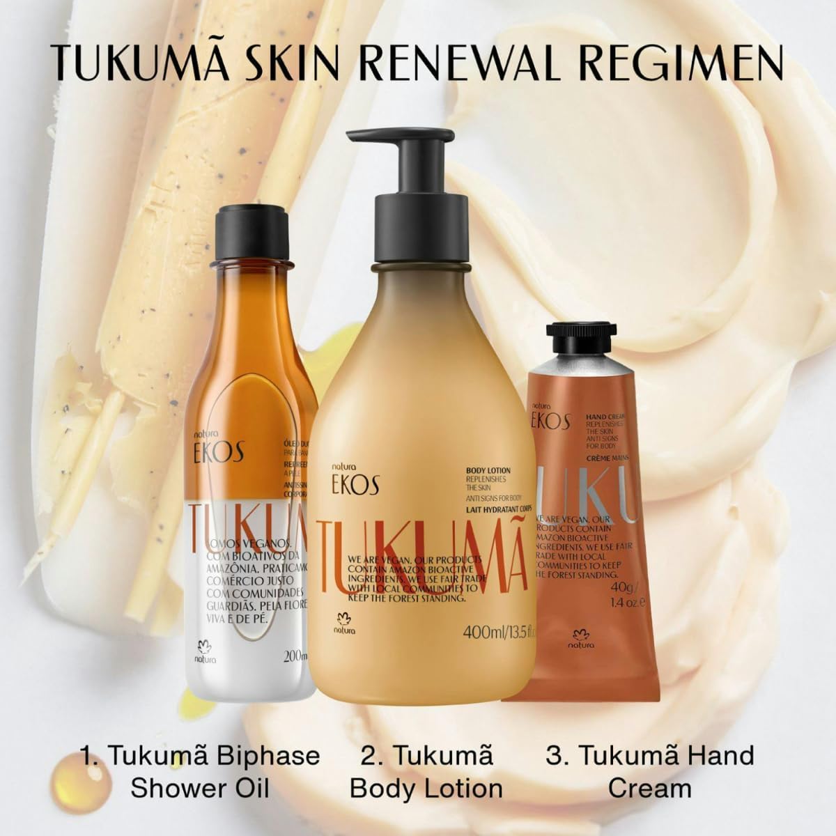 natura - Ekos Tukumã Biphase Shower Oil Refill - Replenishing In-Shower or Bath Body Oil - Anti-Signs of Aging - Skin Moisturizer - Vegan Skin Care - Brazilian Beauty Secrets - 6.7 fl oz (200ml)-FemmiqueWomen