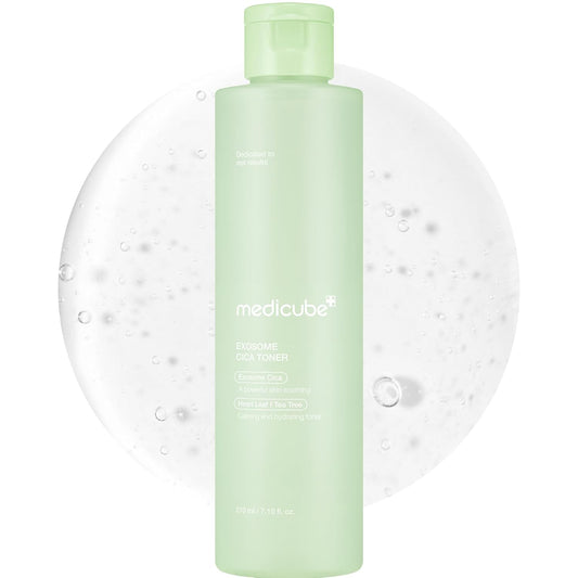 Medicube Exosome Cica Toner | Daily Soothing Toner With Exosome Cica, Heartleaf, Tea Tree, 12 Kinds of Cica | Low Irritation, Sebum care Korean Skin Care, for Stressed Skin (210ml / 7.10 fl.oz.)-FemmiqueWomen