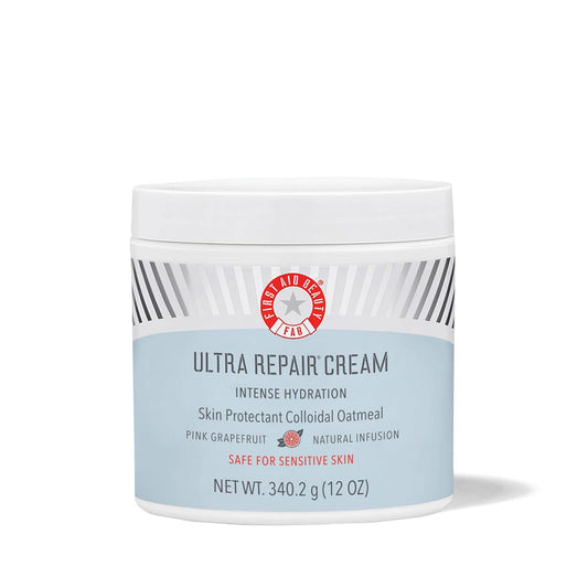 First Aid Beauty - Ultra Repair Cream, Intense Hydration Whipped Colloidal Oatmeal, Strengthens Skin Barrier in 7 Days & Helps Relieve Eczema, Luxury Face & Body Moisturizer, Grapefruit Scent, 12 oz-FemmiqueWomen