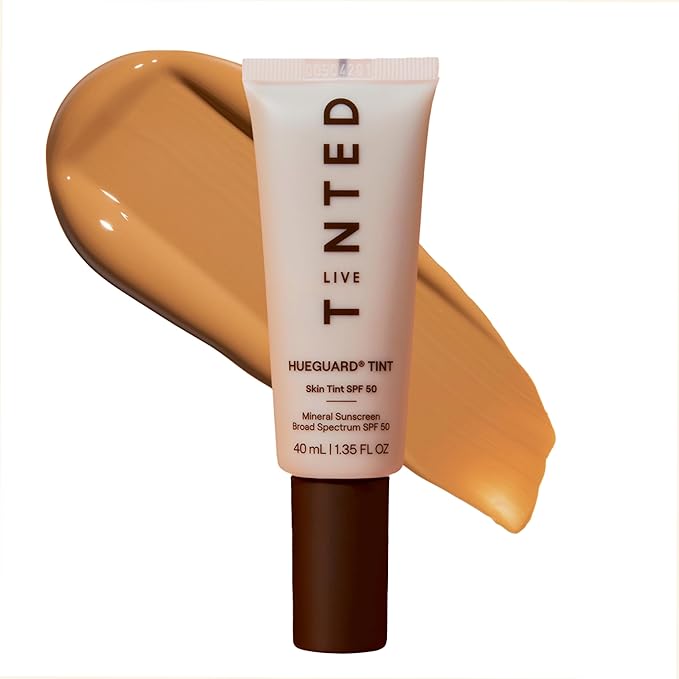 Live Tinted Hueguard Skin Tint SPF 50 - Tinted Mineral Sunscreen with Light-Medium Buildable Coverage With a Hydrating and Radiant Finish - Water and Sweat Resistant, 1.35 fl oz - Shade 07-FemmiqueWomen