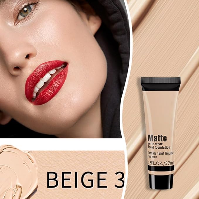 1 Pack Liquid Foundation Cream for Face Makeup,Durable Full Coverage Matte Concealer Make Up,Oil Control & Waterproof Base Primer -1 Fl.Oz (BEIGE 7#)-FemmiqueWomen