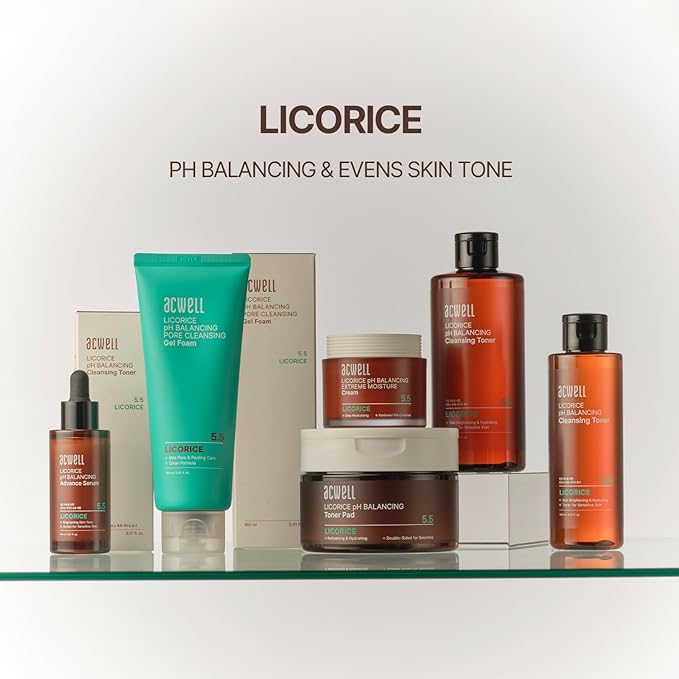 ACWELL Licorice pH Balancing Korean Toner for Cleansing 10.14 fl.oz. - Alcohol-Free PH5.5 Hydrating Facial Astringent - Skin Clarifying & Hydration Boosting Toner-FemmiqueWomen