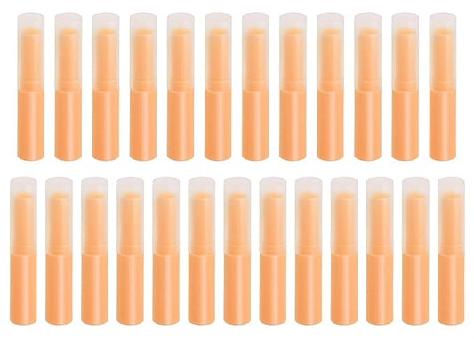 0.14oz Empty Flavored Lip Balm Container Tubes Plastic Homemade Moisturizing Lip Stick with Caps Bulk Fit for Women Adult DIY Making Supplies, 25 Count (Orange)-FemmiqueWomen