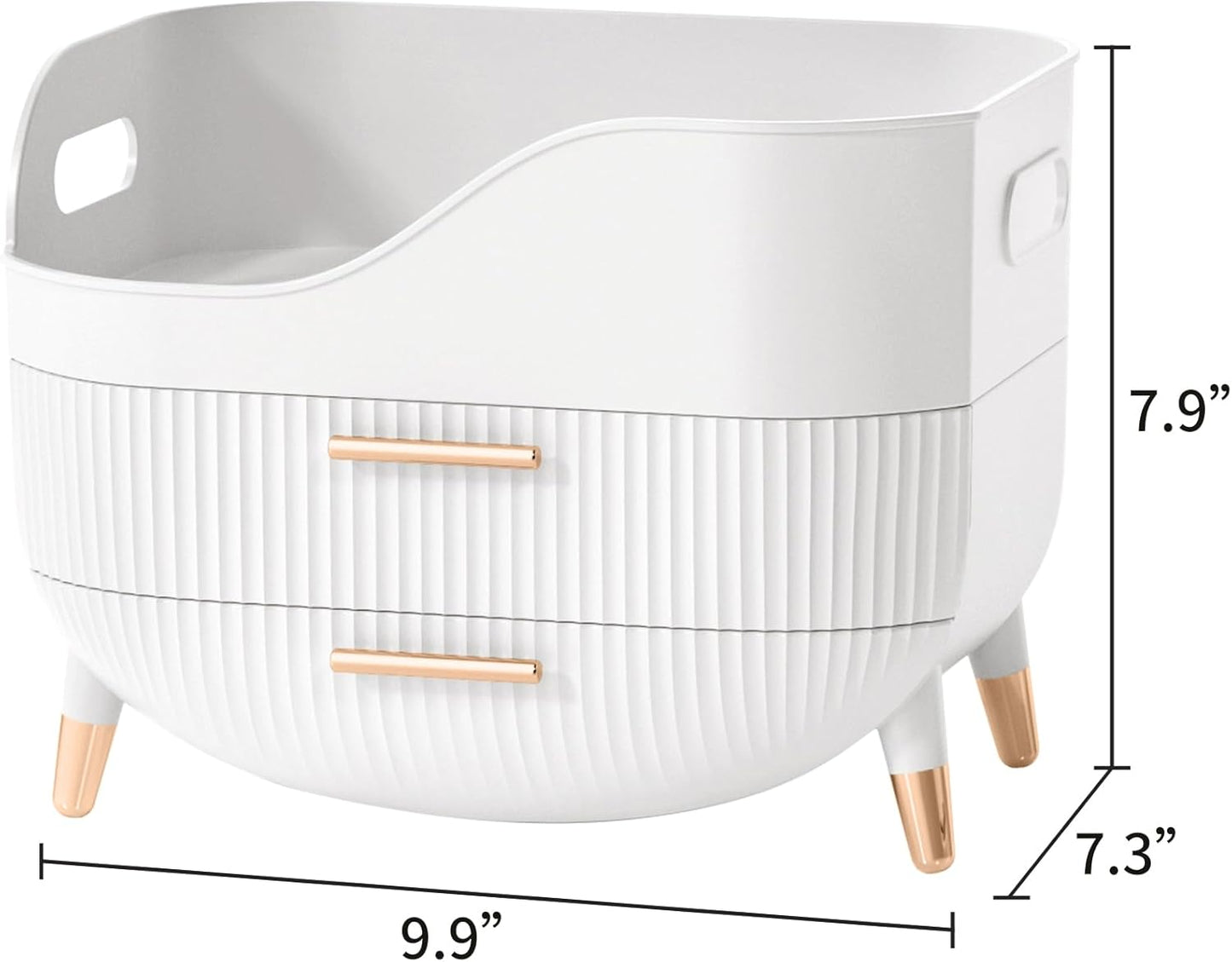 Makeup Organizer with Drawers,Skincare Organizer for Vanity,Storage Box with Handle,Large Cosmetic Display case for Dresser, Bathroom Countertop-FemmiqueWomen