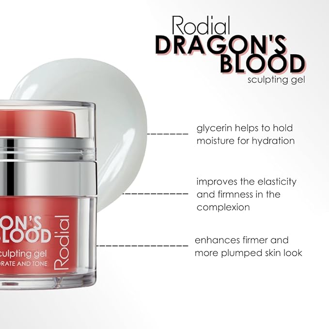 Rodial Dragon's Blood Sculpting Gel 0.3 fl oz - Rejuvenating, Ultra-Hydrating Face Cream - Refreshing Gel/Cream Formula - Triple Action Collagen Formula for a Firmer, Tighter and Smoother Skin Look-FemmiqueWomen