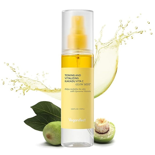 Vitamin C Mist with Niacinamide & Glutathione, Glow Mist for Dewy Skin, Makeup Setting Spray for face, Korean Skin Care, Vegan, 3.38 Fl Oz-FemmiqueWomen