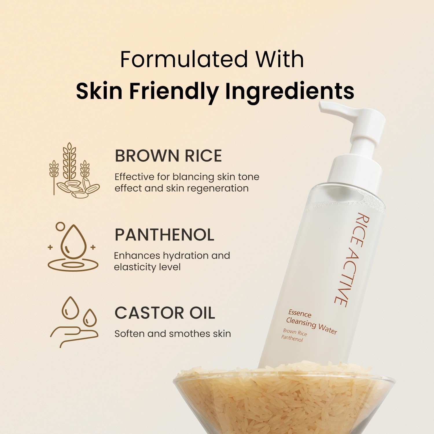 THE SKIN HOUSE Rice Essence Cleansing Water – Gentle Micellar Cleanser with Rice Extract for Hydrating | No-Rinse, Non-Irritating Makeup Remover | 150ml / 5.07 fl.oz-FemmiqueWomen