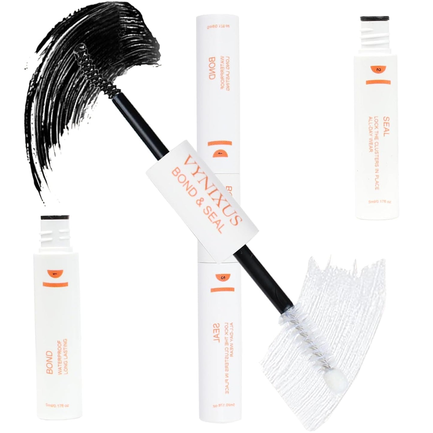 Lash Glue for Eyelash Clusters 2-IN-1 Lash Bond and Seal Waterproof Eyelash Glue DIY Lash Cluster Glue Individual Lash 72H+ DIY at Home 10ml-FemmiqueWomen