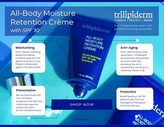 Trilipiderm Moisturizing Sunblock 8oz All Day Hydration for Body and Face, Vitamin D Enriched Broad Spectrum Sunscreen, Two Pack-FemmiqueWomen