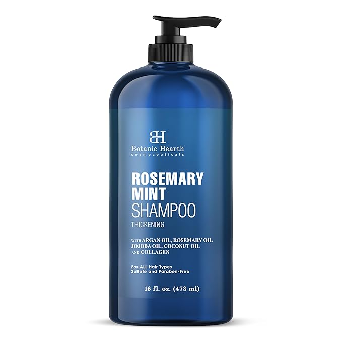 Botanic Hearth Rosemary Shampoo 16 Oz | Rosemary Oil Shampoo De Romero For Hair Growth With Biotin & Mint | Sulfate Free,Thicker & Fuller Hair | Deep Cleansing & Nourishing-FemmiqueWomen