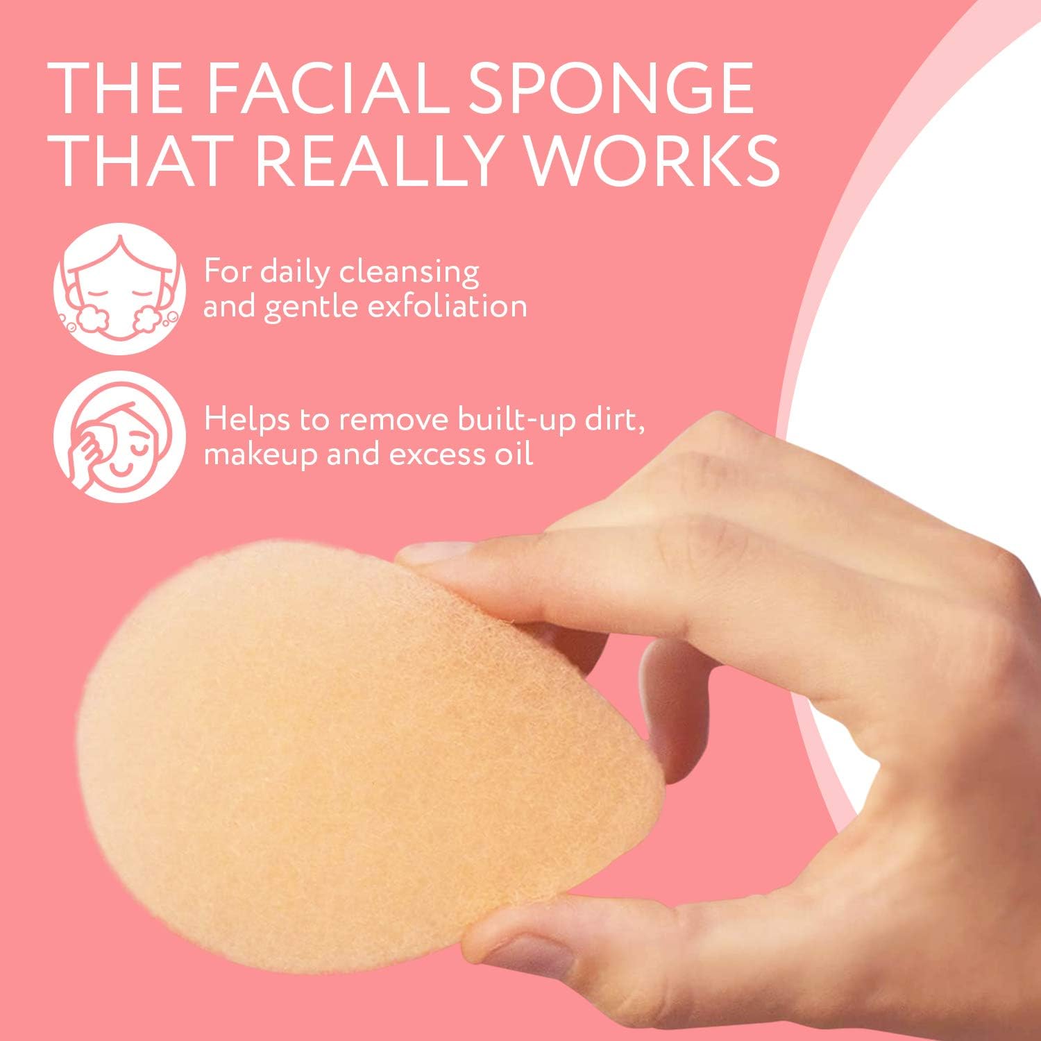 IMPRESA Face Scrubber Exfoliator Sponges - Regular Puff - Natural Medical-Grade Foam - 10 Pack Reusable Exfoliating Pads - Deep Cleanse & Dead Skin Removal - Normal to Oily Skin-FemmiqueWomen