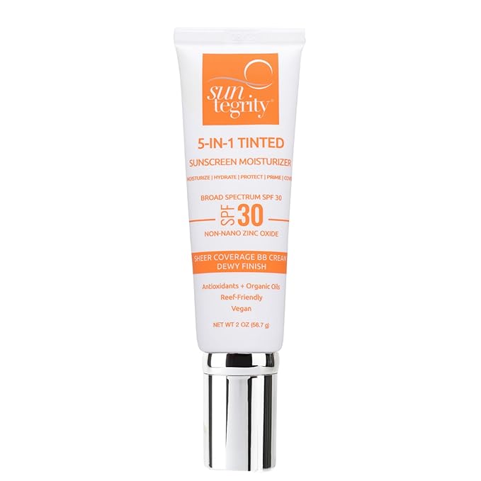 Suntegrity Tinted 5 in 1 Mineral Sunscreen for Face (SPF 30-2 oz) - Golden Light | BB Cream Moisturizer with Physical UVA/UVB Broad Spectrum Protection | Safe for Sensitive Skin-FemmiqueWomen