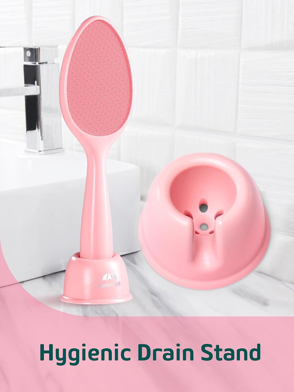 2-Sided Glass Foot File Callus Remover (Pink)-FemmiqueWomen