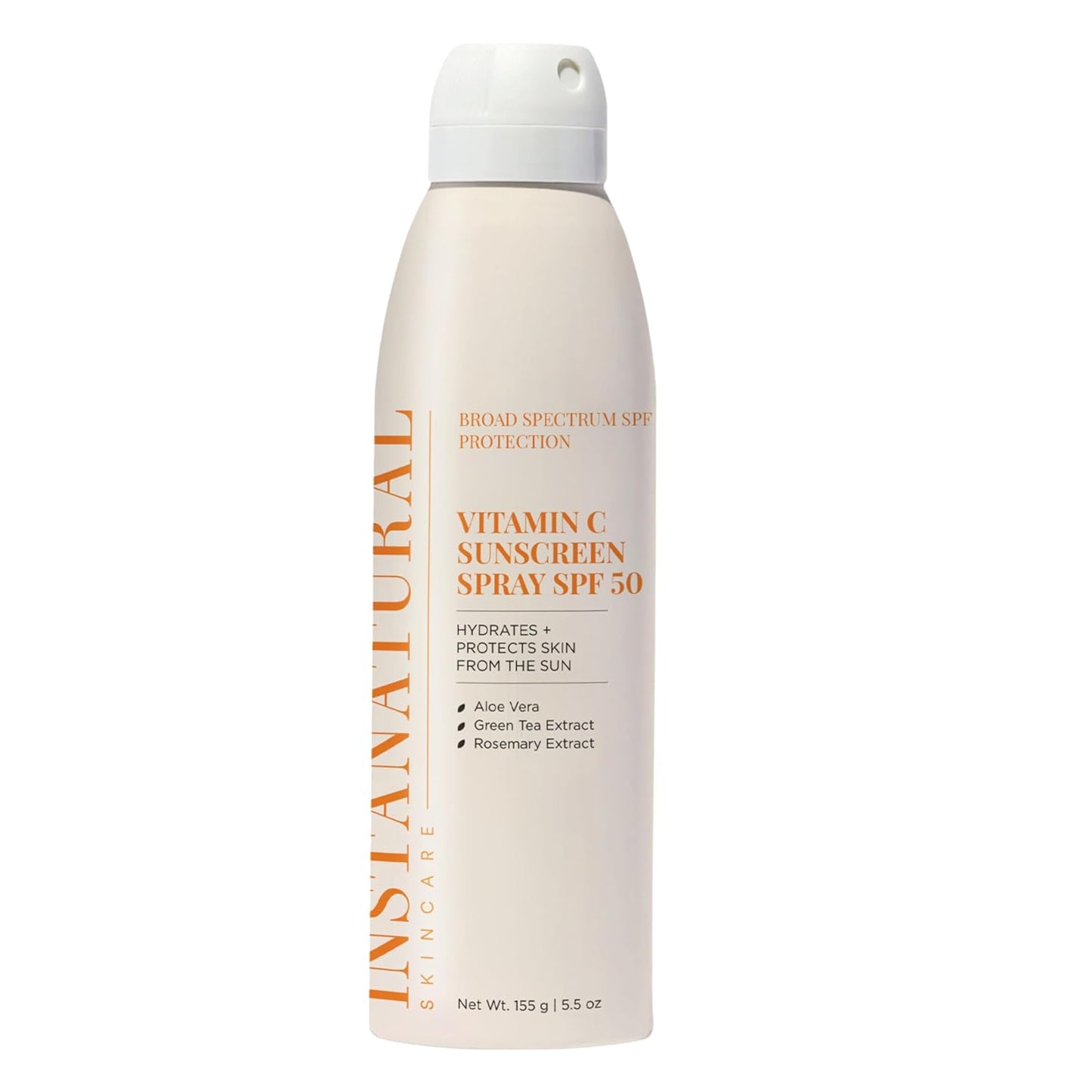 InstaNatural Skin Care Vitamin C SPF 50 Broad Spectrum Sunscreen Spray, Brightens & Hydrates, UVA, UVB Sun Protection Sunblock, with Aloe Vera & Botanicals, Aerosol Bottle, 5.5 Fl Oz-FemmiqueWomen